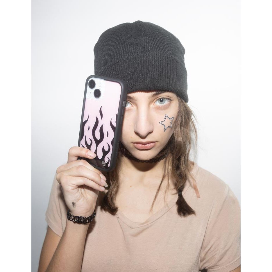 Flames | Pink & Black iPhone Case