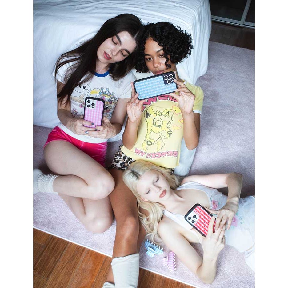Gingham Hearts | Pink iPhone Case