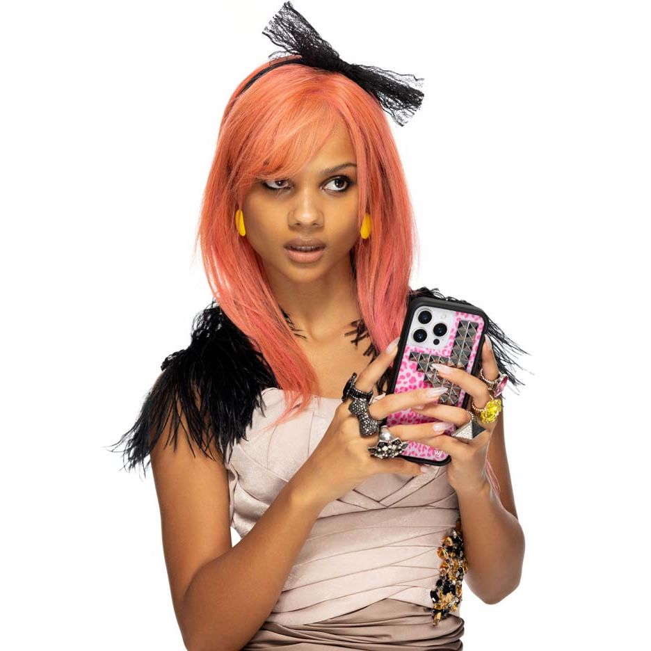 Pink Meow Stud iPhone Case