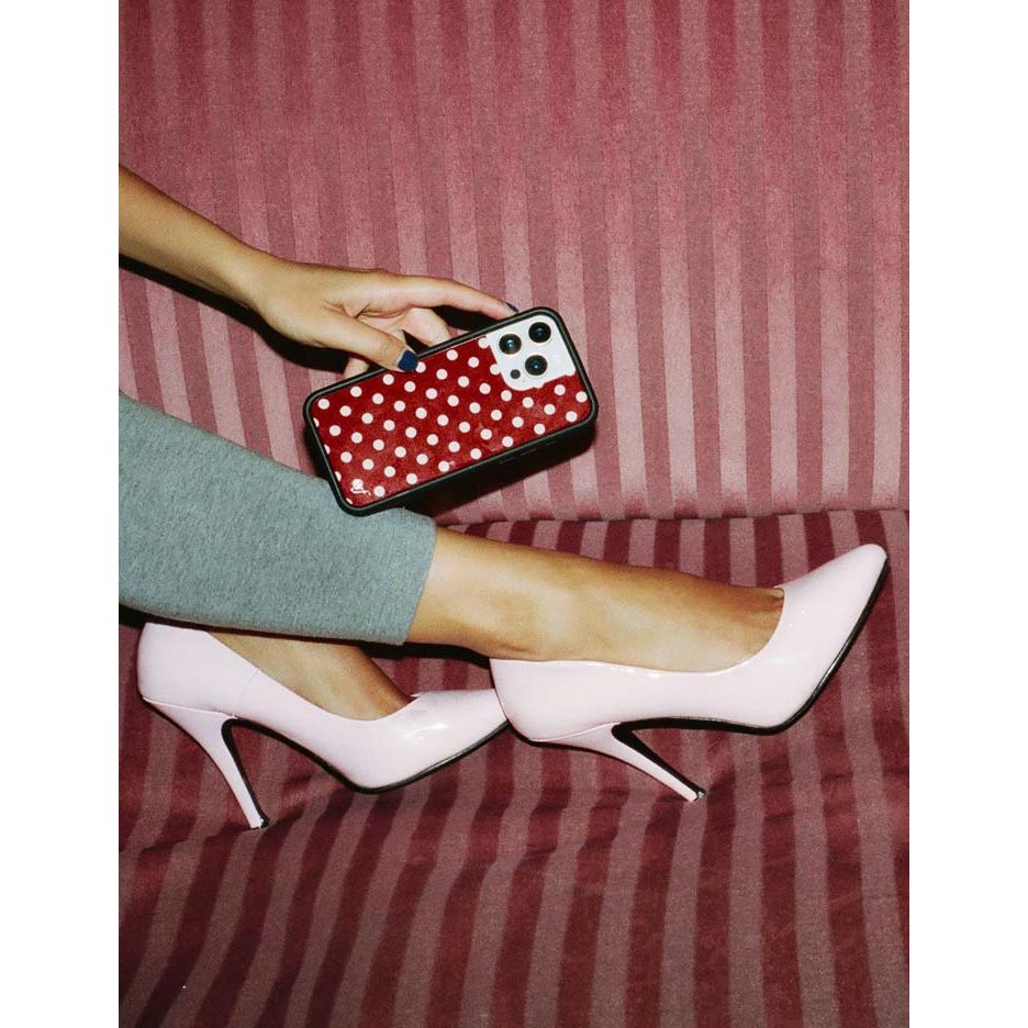 Polka Dot | Burgundy and Cream iPhone Case