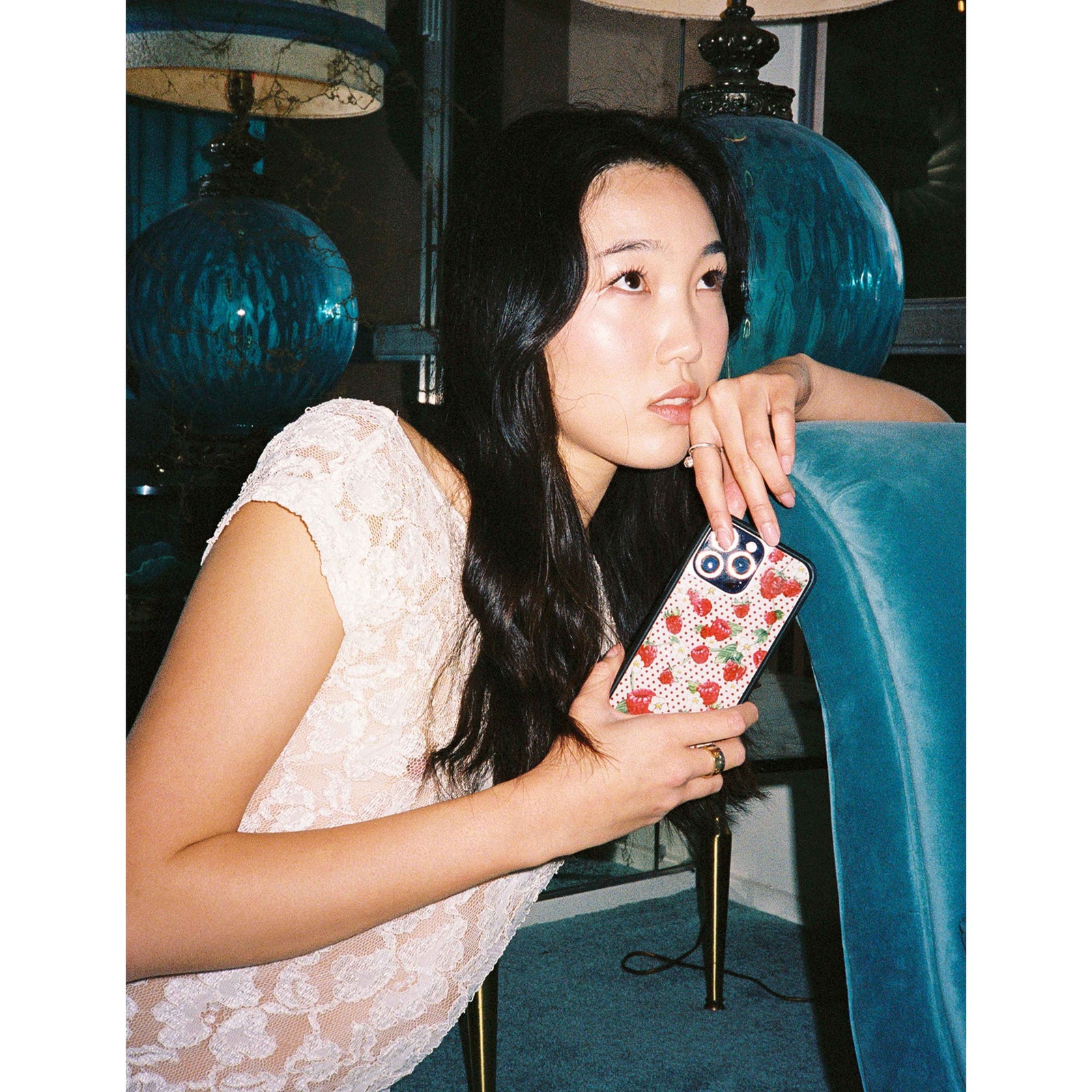 Raspberry Polka Dot iPhone Case