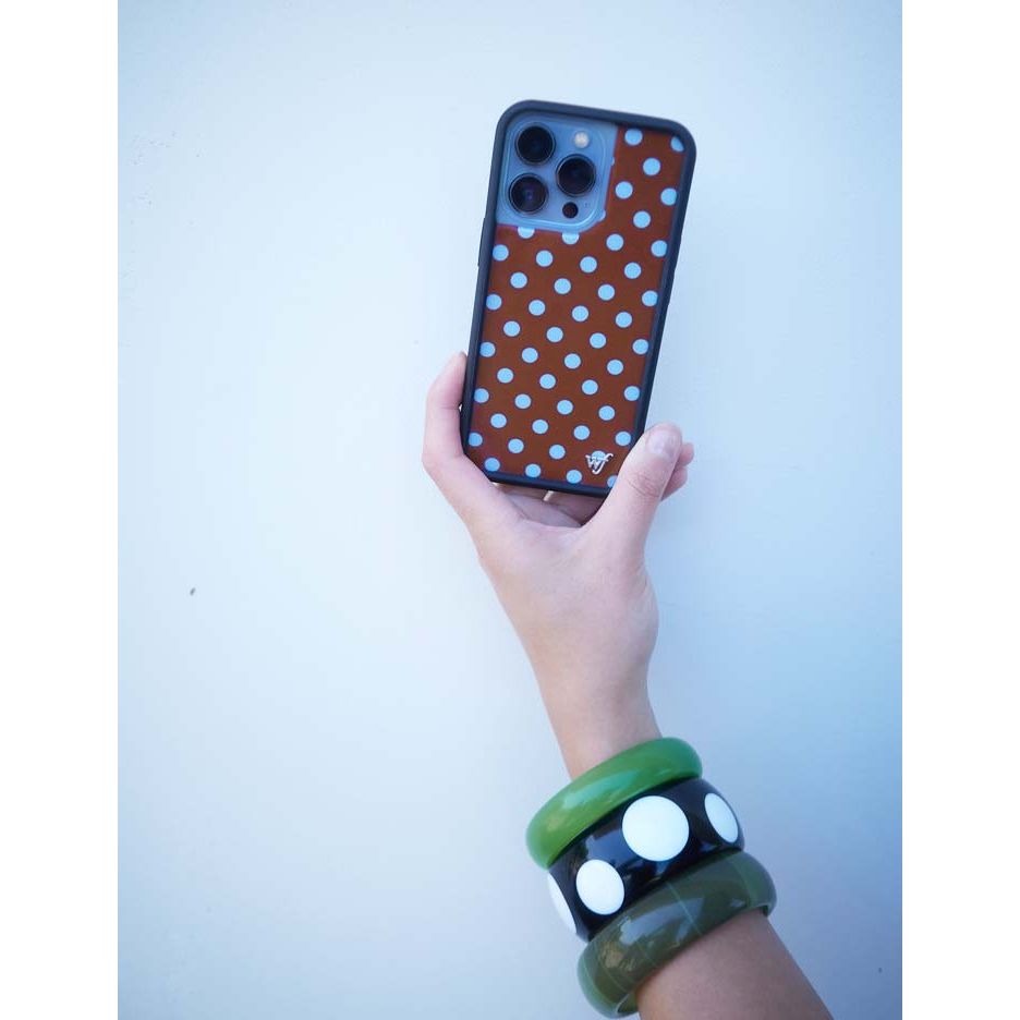Polka Dot | Brown and Blue iPhone Case