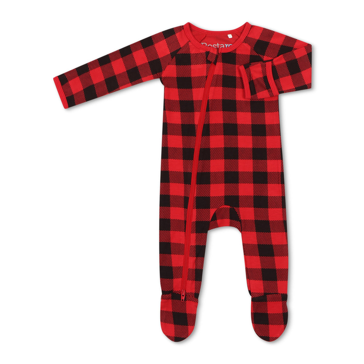 Black &amp; Red Plaid Footie