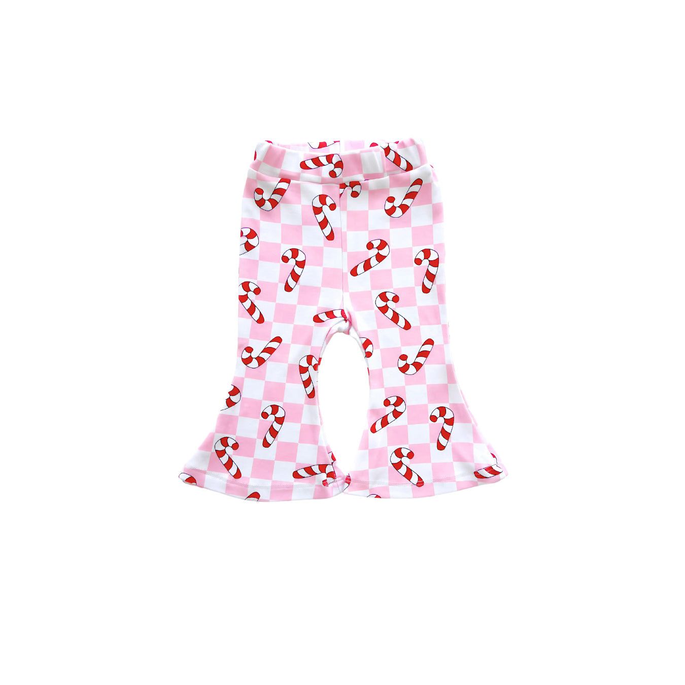 Checkered Candy Cane Flare Pants | Pink