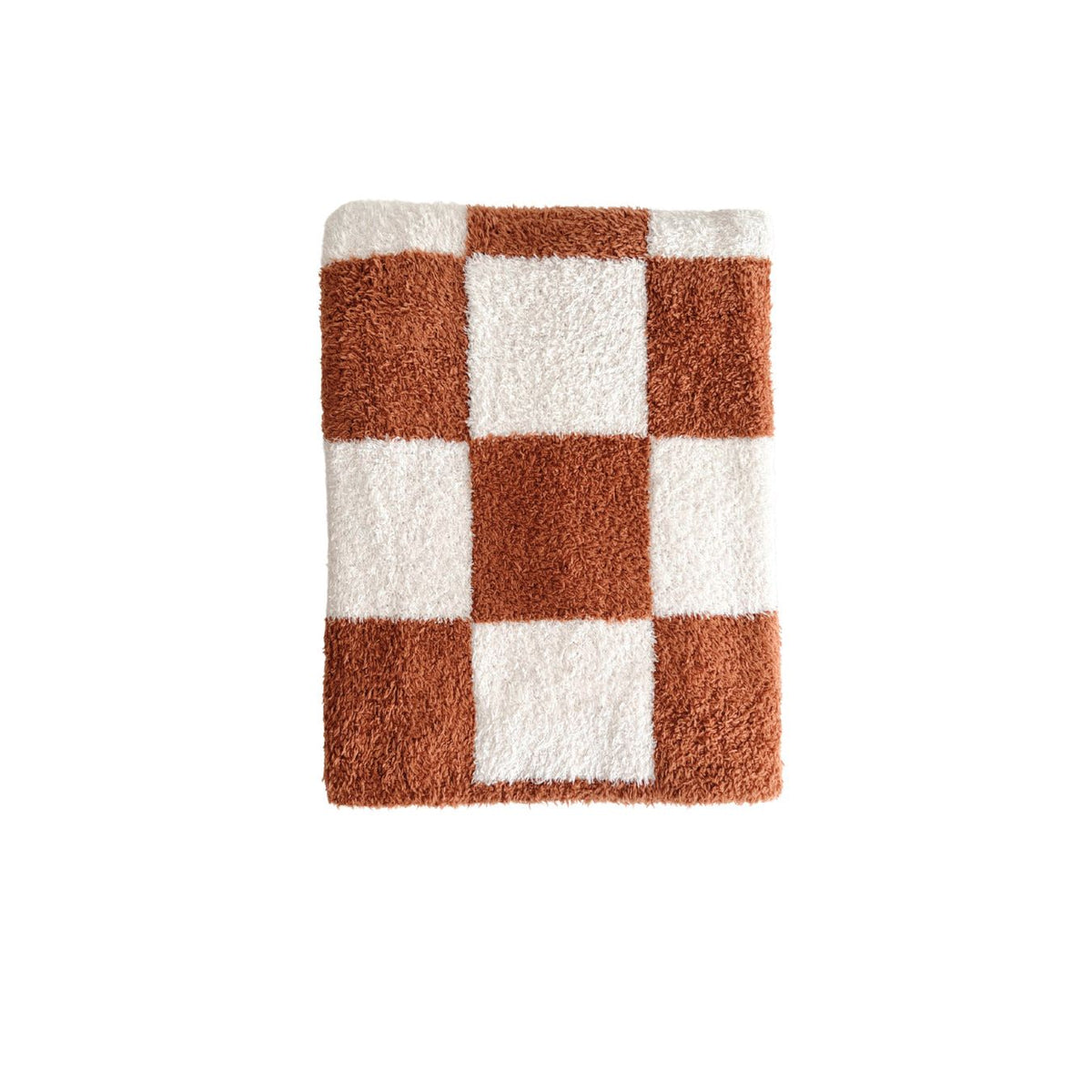 Checkered Plush Blanket | Copper