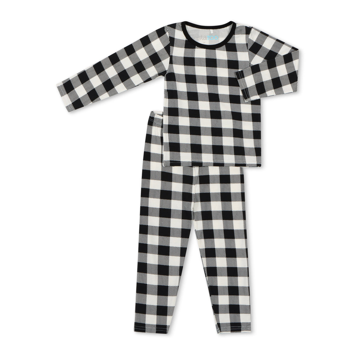 Black &amp; White Plaid Pajama