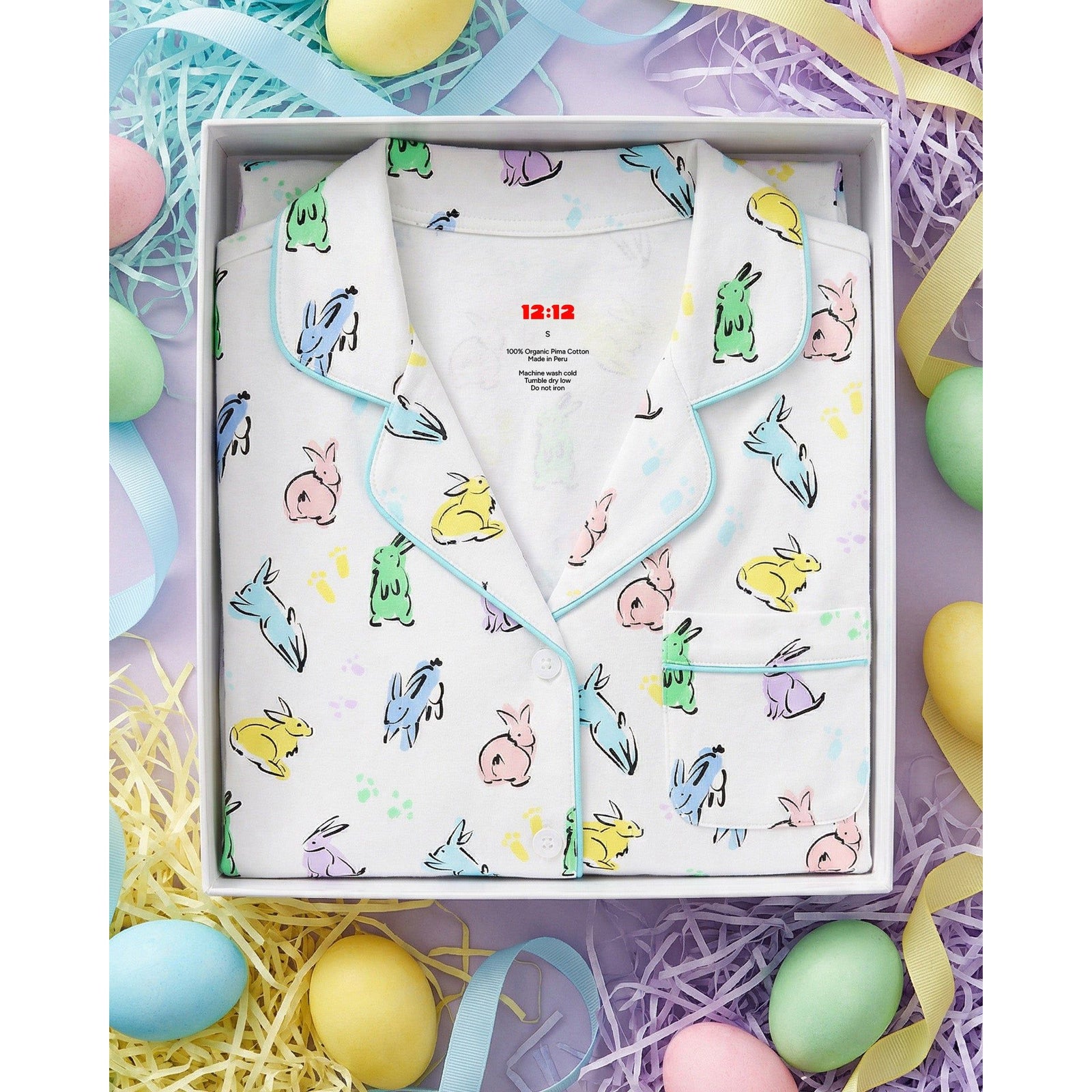Organic Polo Pajama Set with Shorts [Bunny Hop]