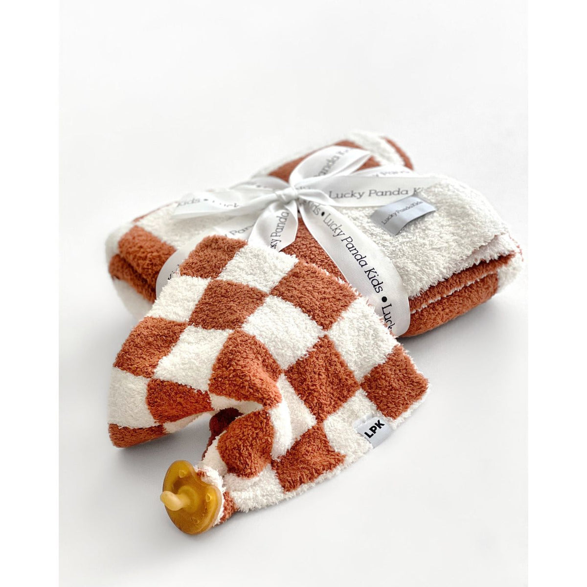Checkered Plush Lovey | Copper