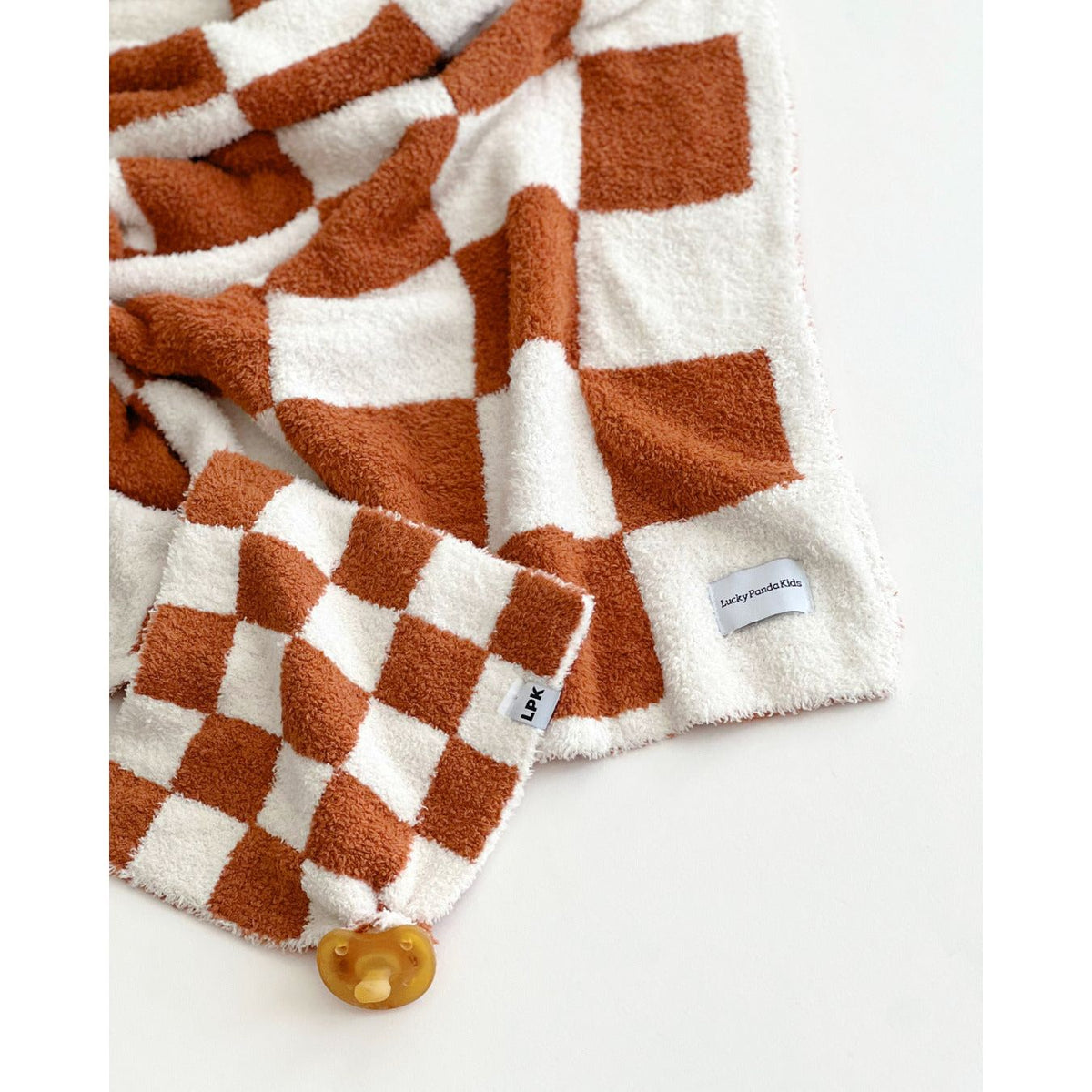Checkered Plush Blanket | Copper