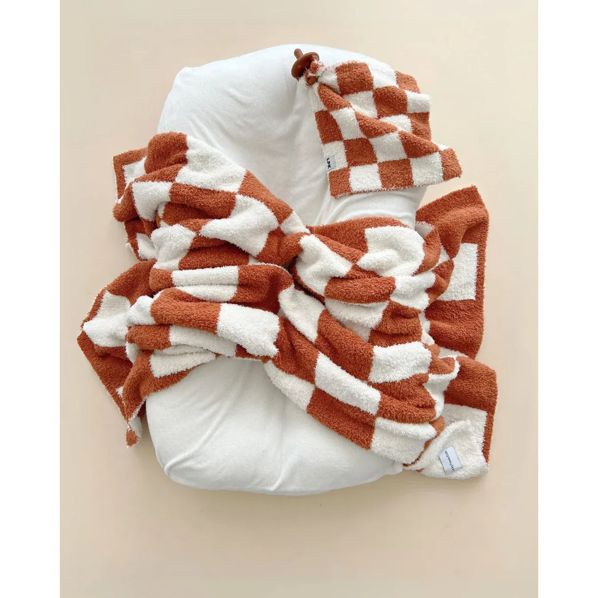 Checkered Plush Lovey | Copper