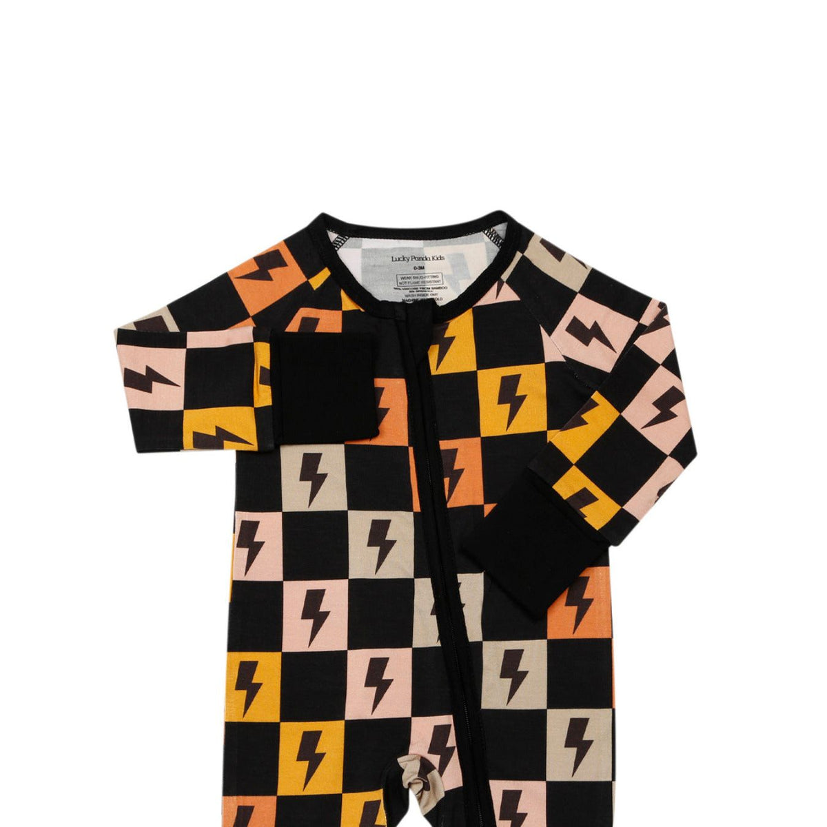 Bamboo Zip Romper | Colorful Checks & Bolts