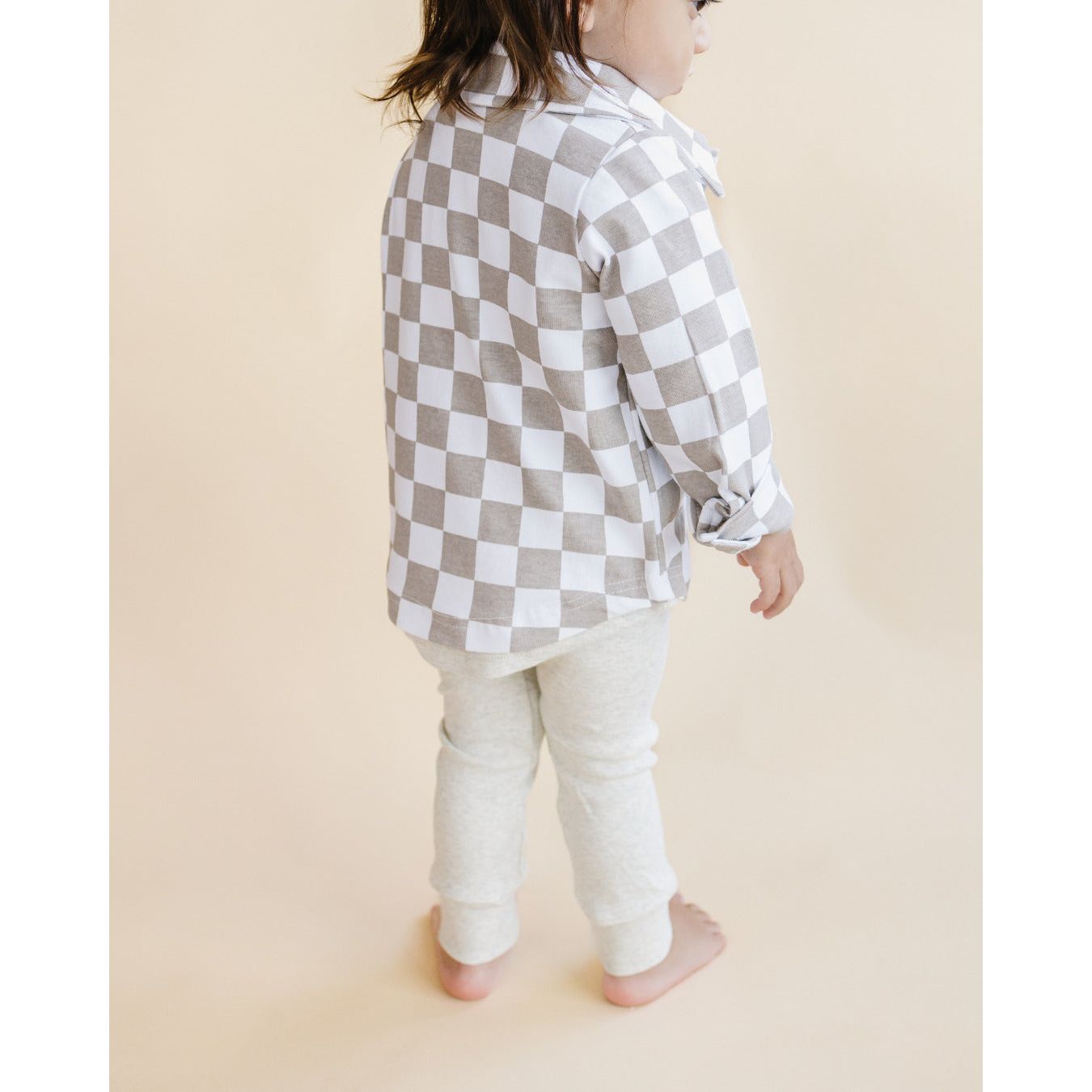 Cotton Shacket | Smiley Checkered Latte