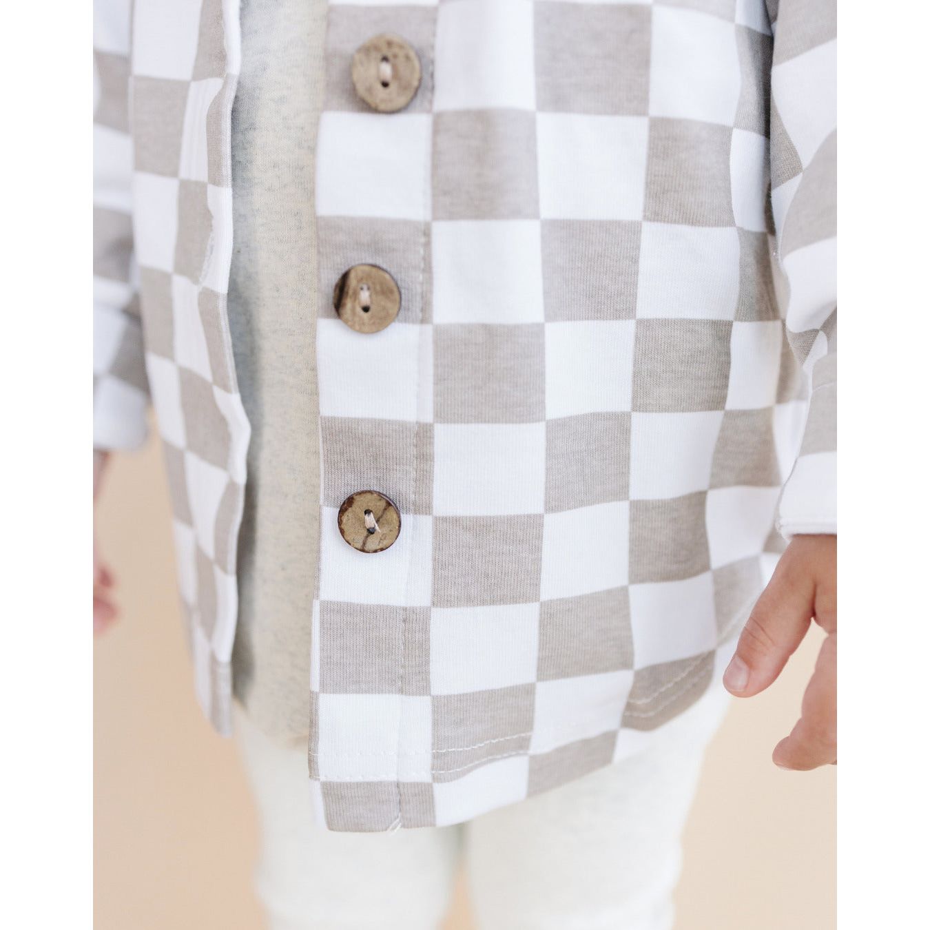 Cotton Shacket | Smiley Checkered Latte