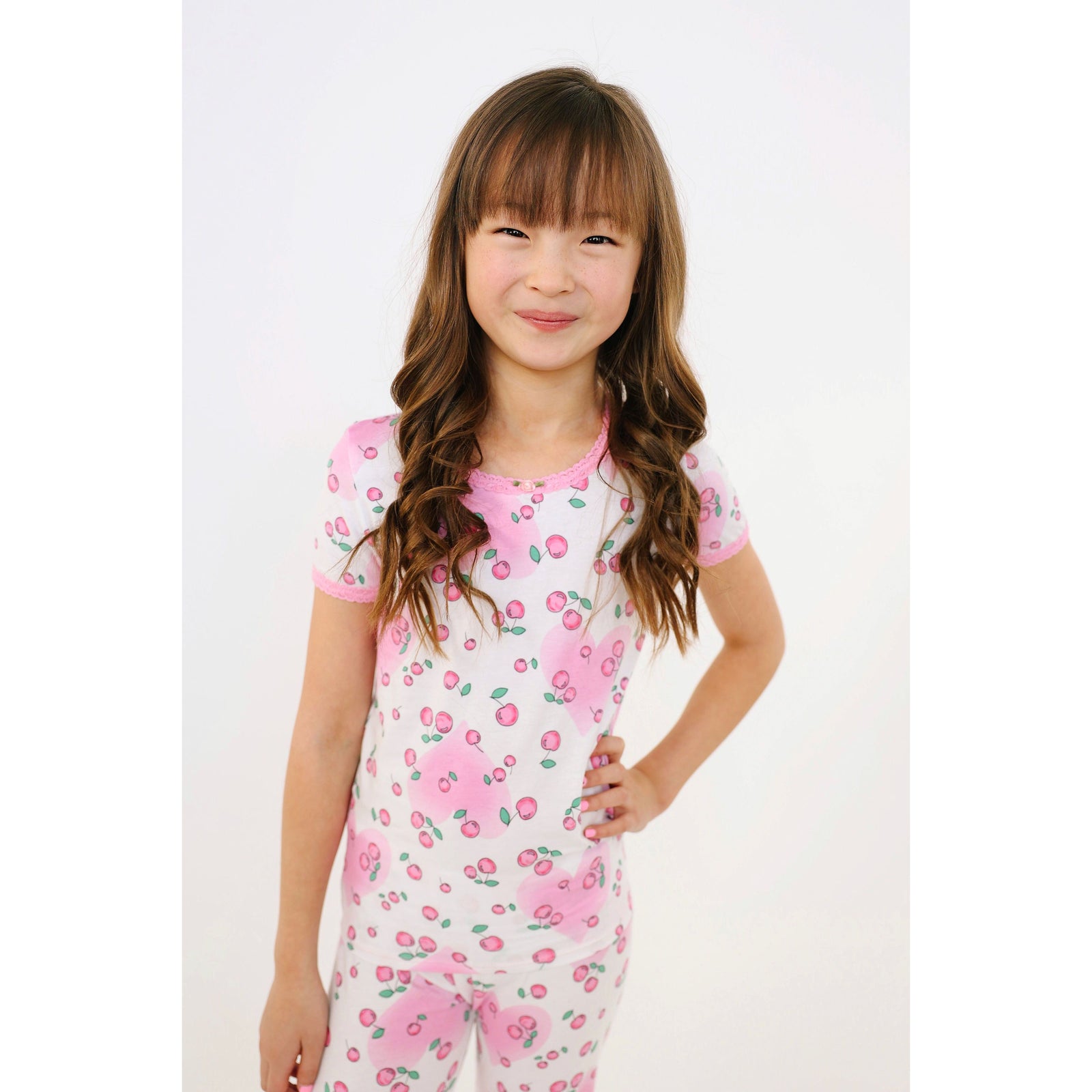short sleeve pajama set | cherry love