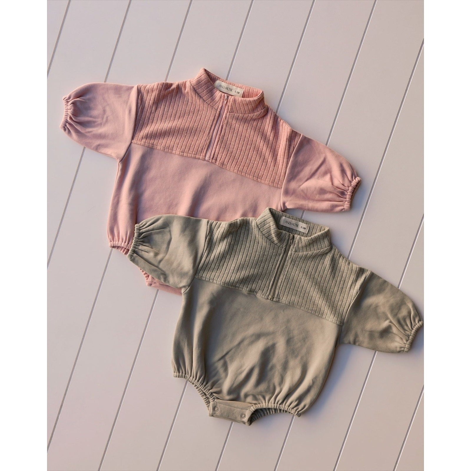 Quarter Zip Bubble Onesie