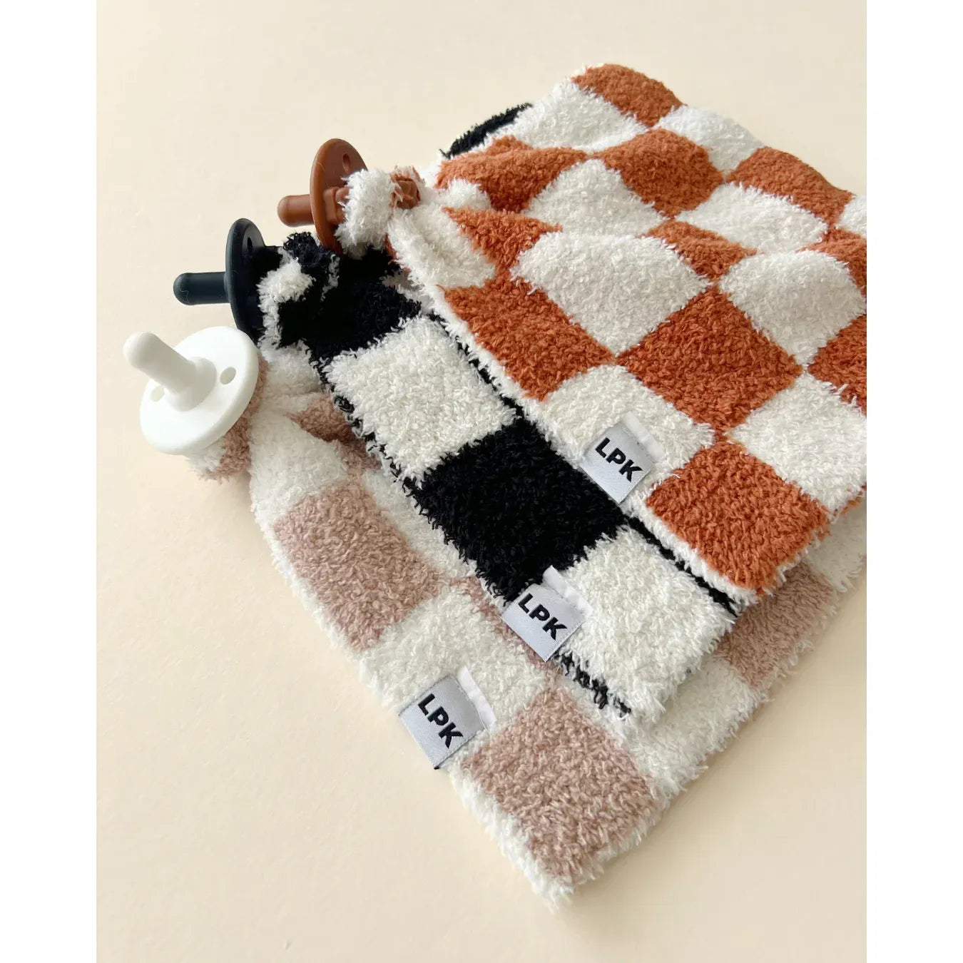 Checkered Plush Lovey | Latte