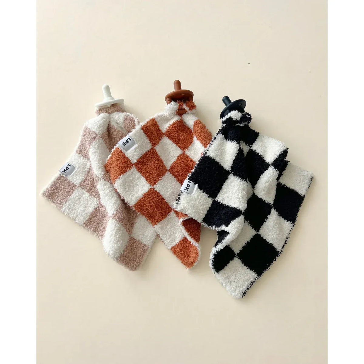 Checkered Plush Lovey | Latte