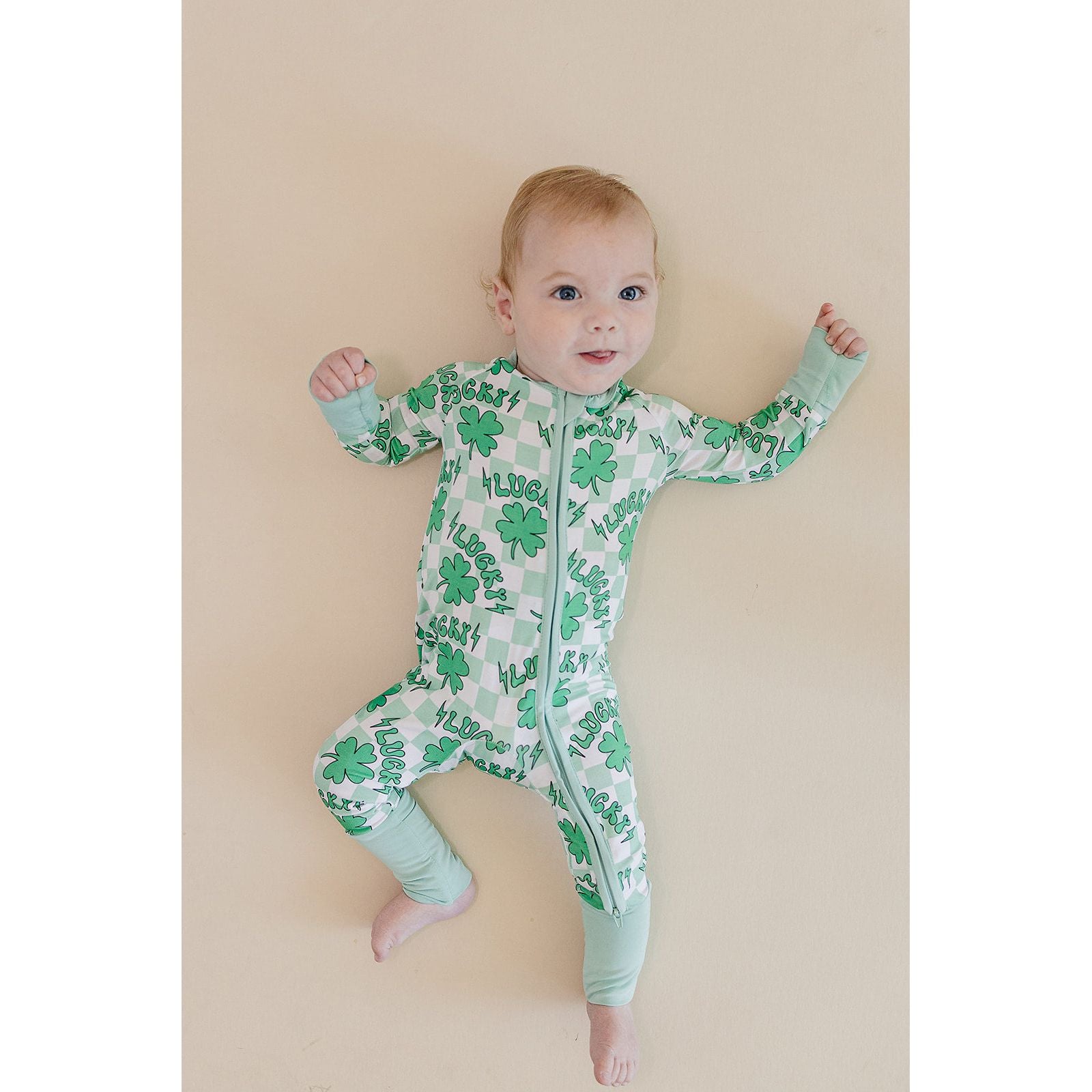 Bamboo Zip Romper | Lucky Shamrock
