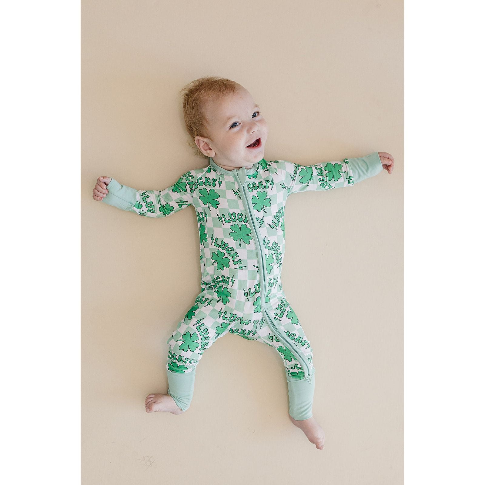 Bamboo Zip Romper | Lucky Shamrock