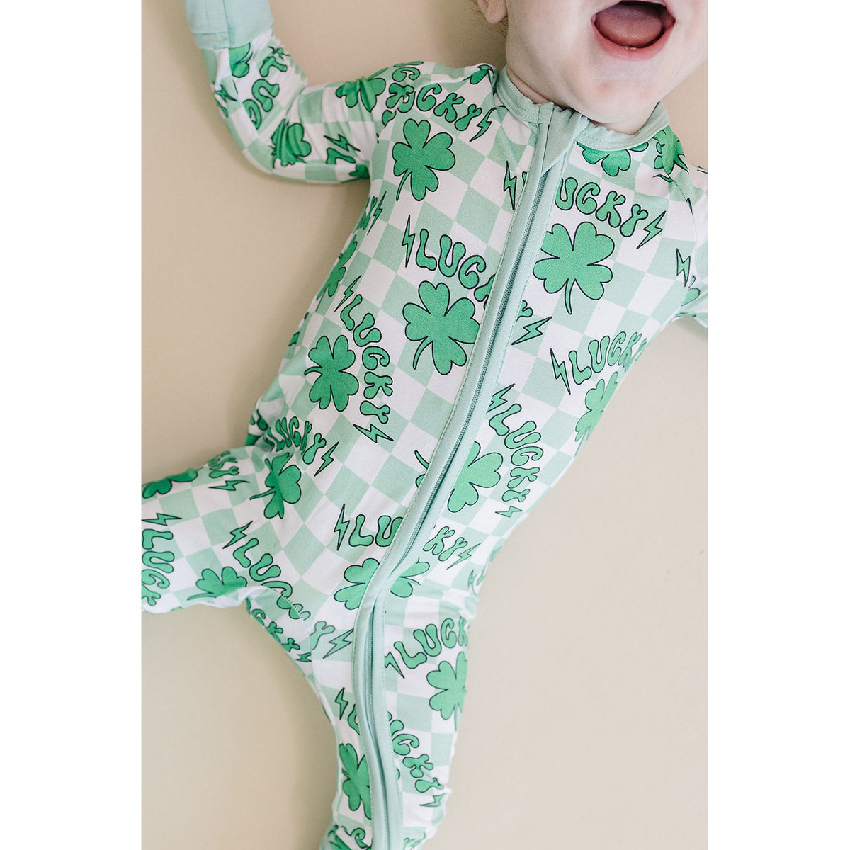 Bamboo Zip Romper | Lucky Shamrock