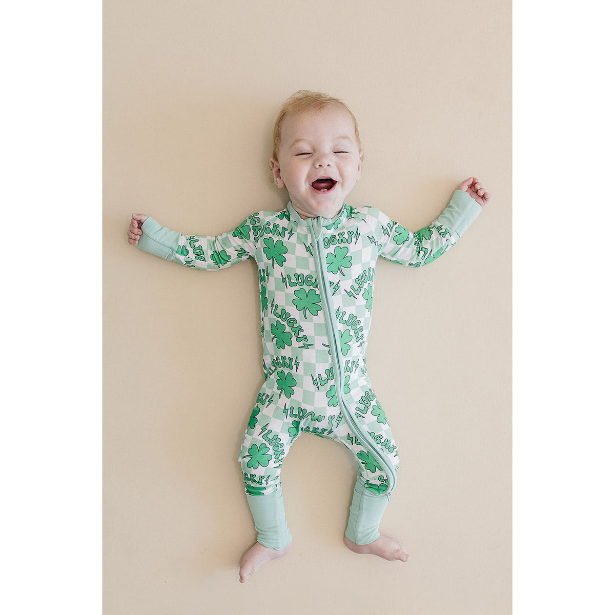 Bamboo Zip Romper | Lucky Shamrock