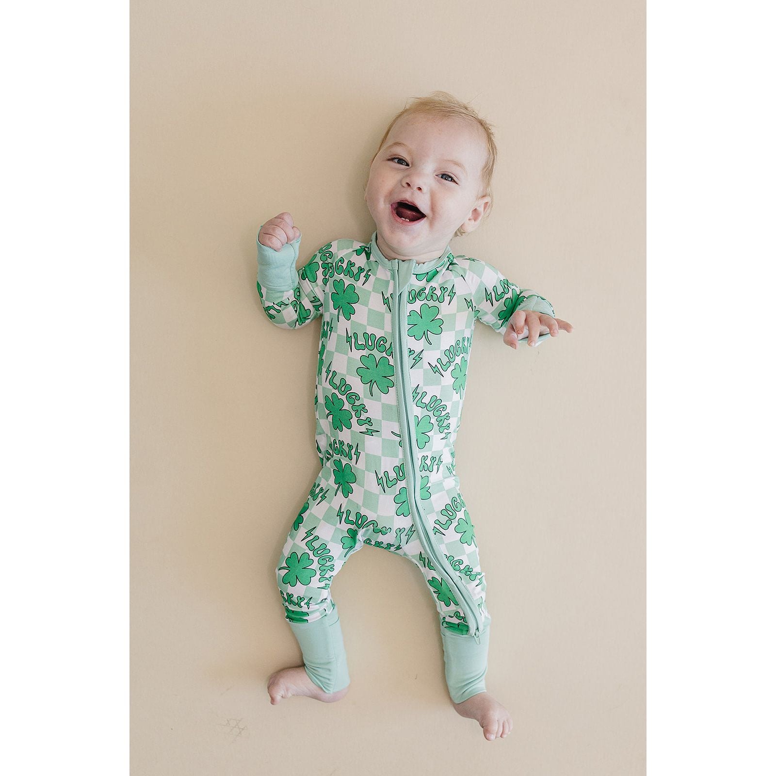 Bamboo Zip Romper | Lucky Shamrock