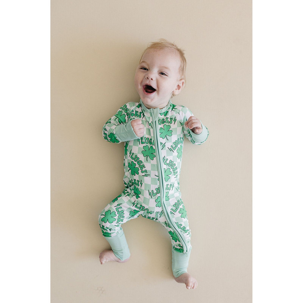 Bamboo Zip Romper | Lucky Shamrock