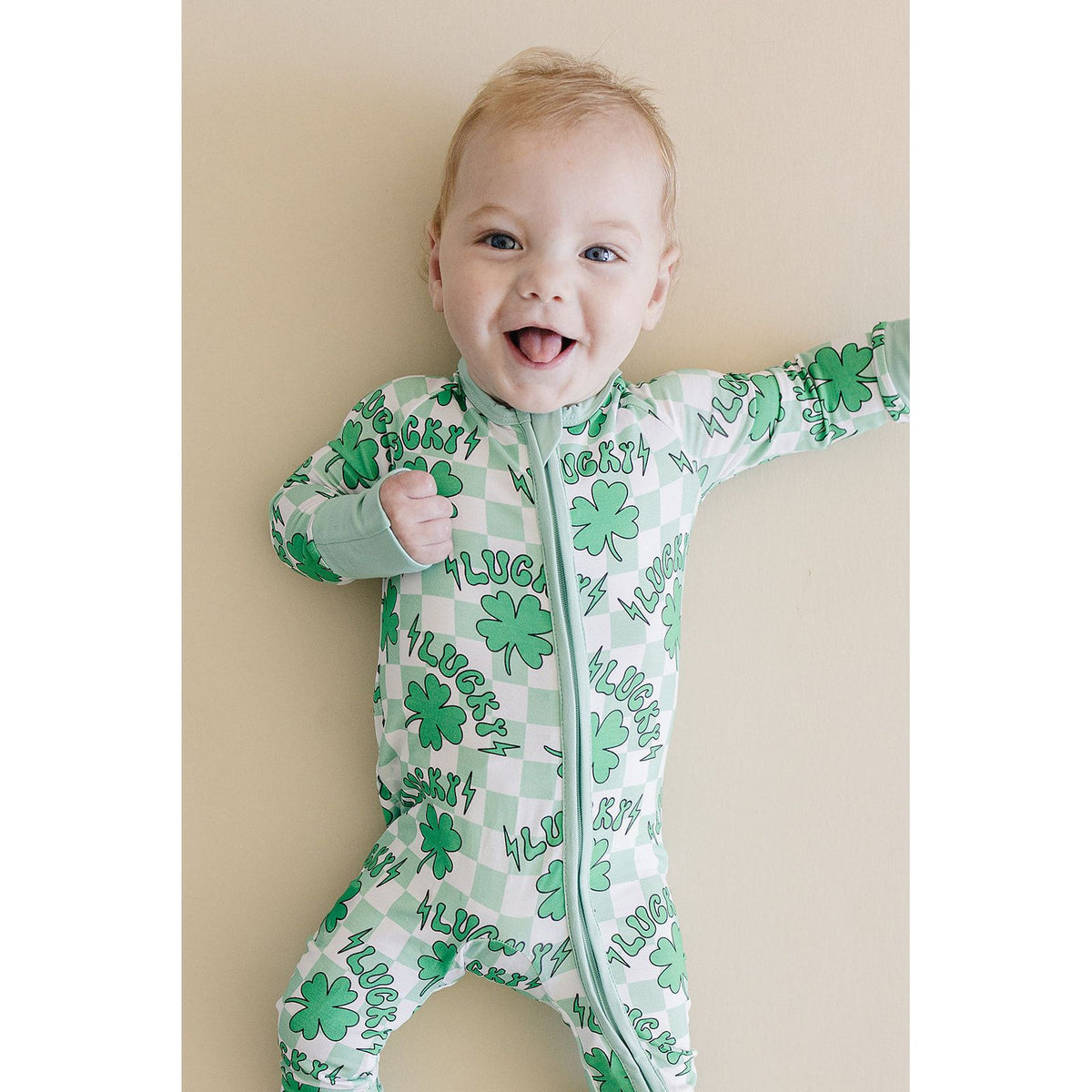 Bamboo Zip Romper | Lucky Shamrock