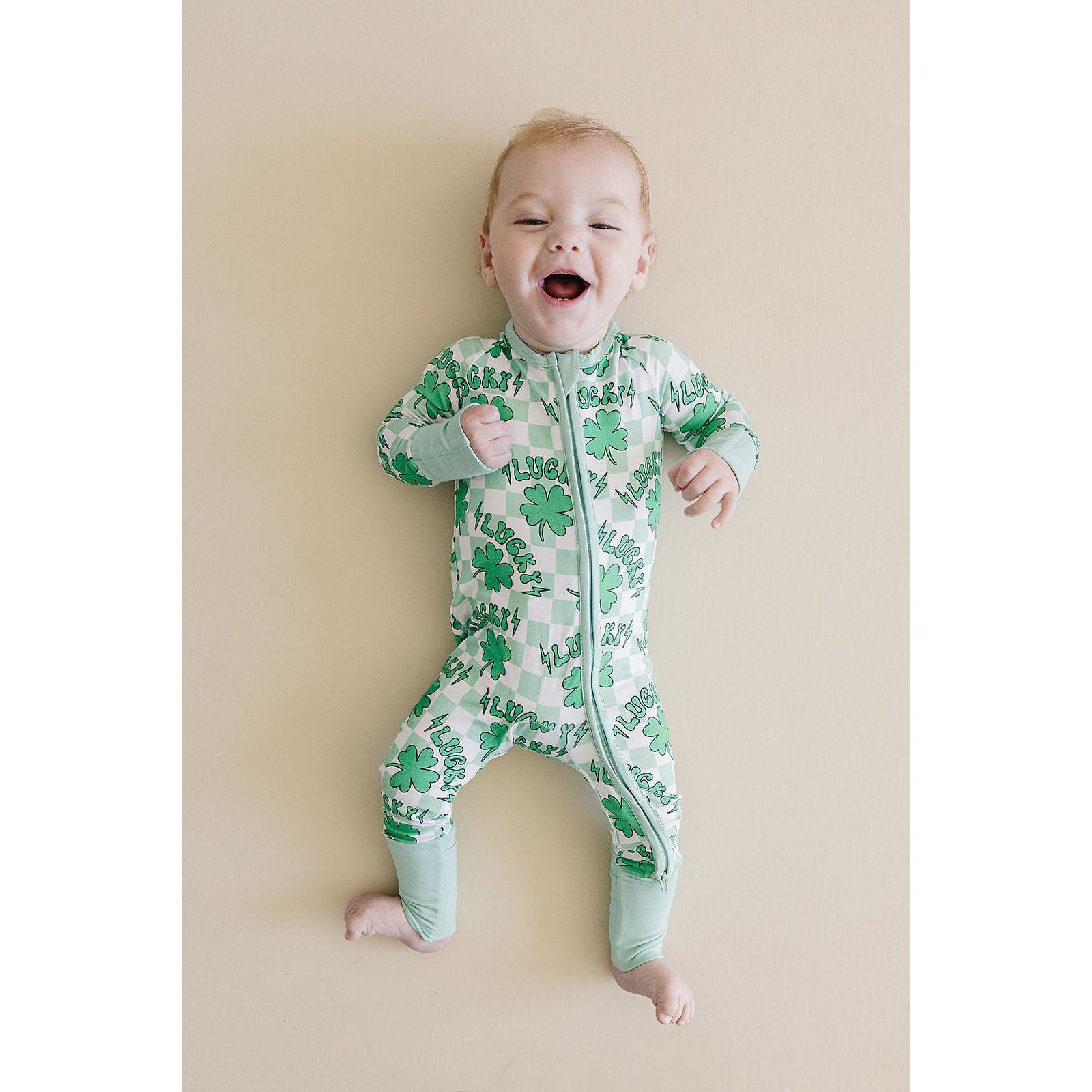 Bamboo Zip Romper | Lucky Shamrock