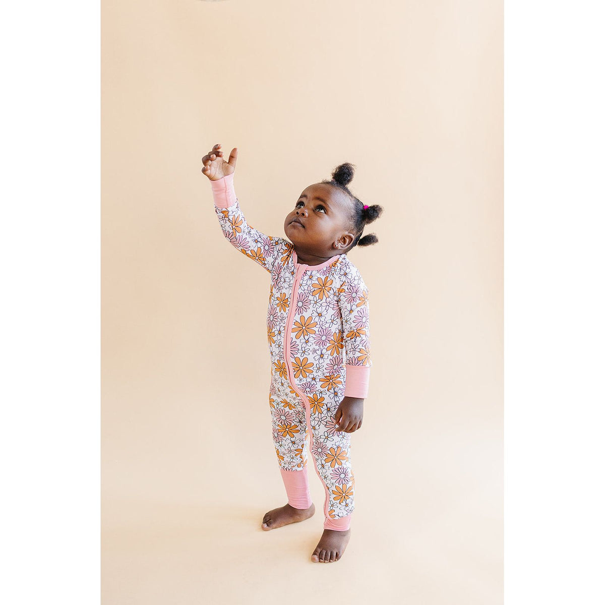 Bamboo Zip Romper | Retro Garden