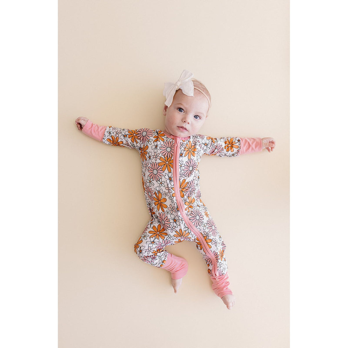 Bamboo Zip Romper | Retro Garden