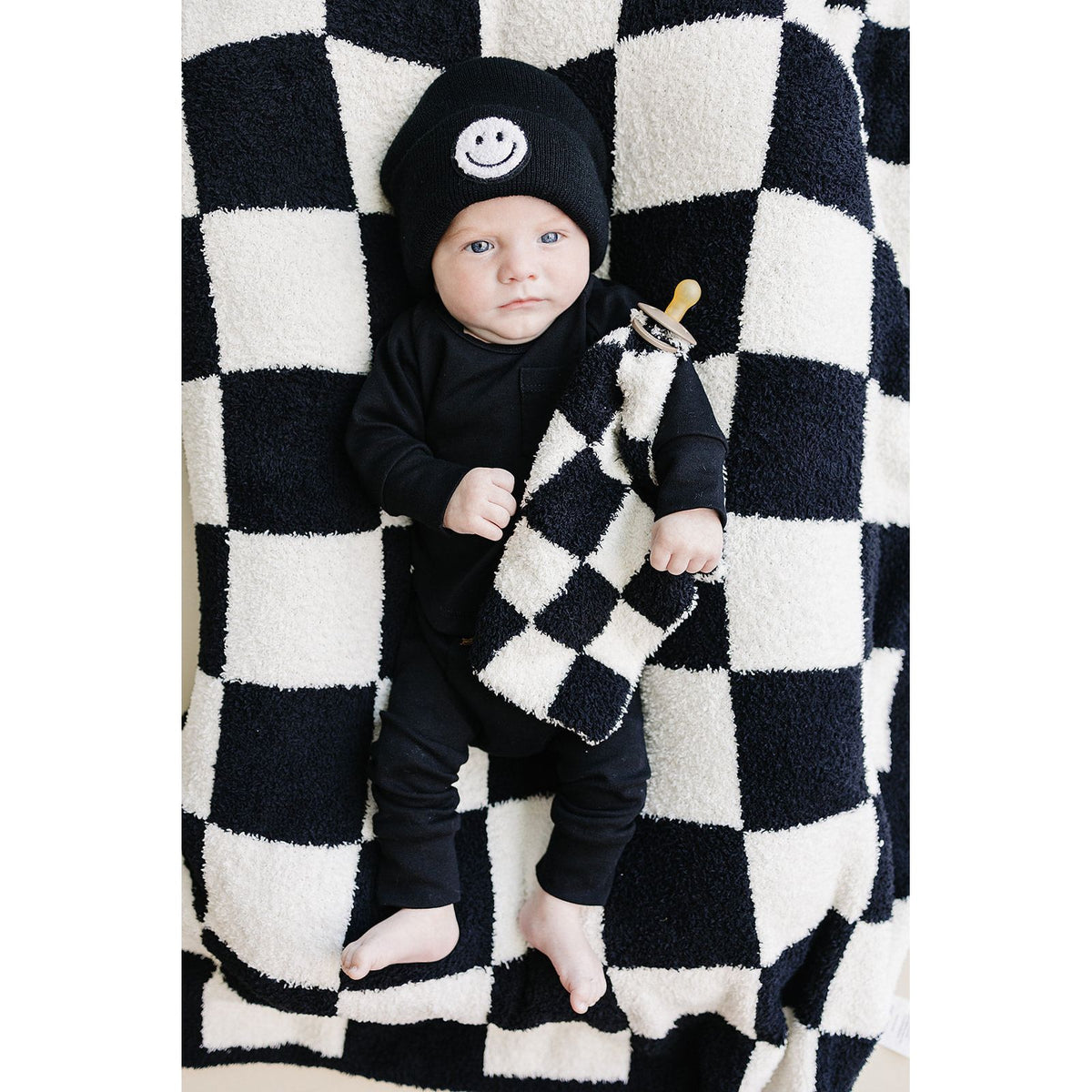 Checkered Plush Lovey | Black