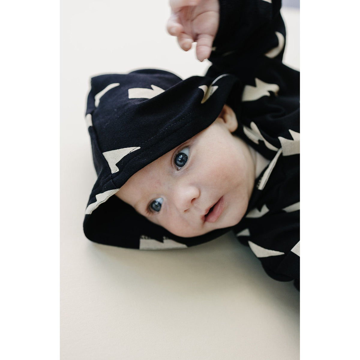 Hooded Bubble Romper  |  Black Bolts