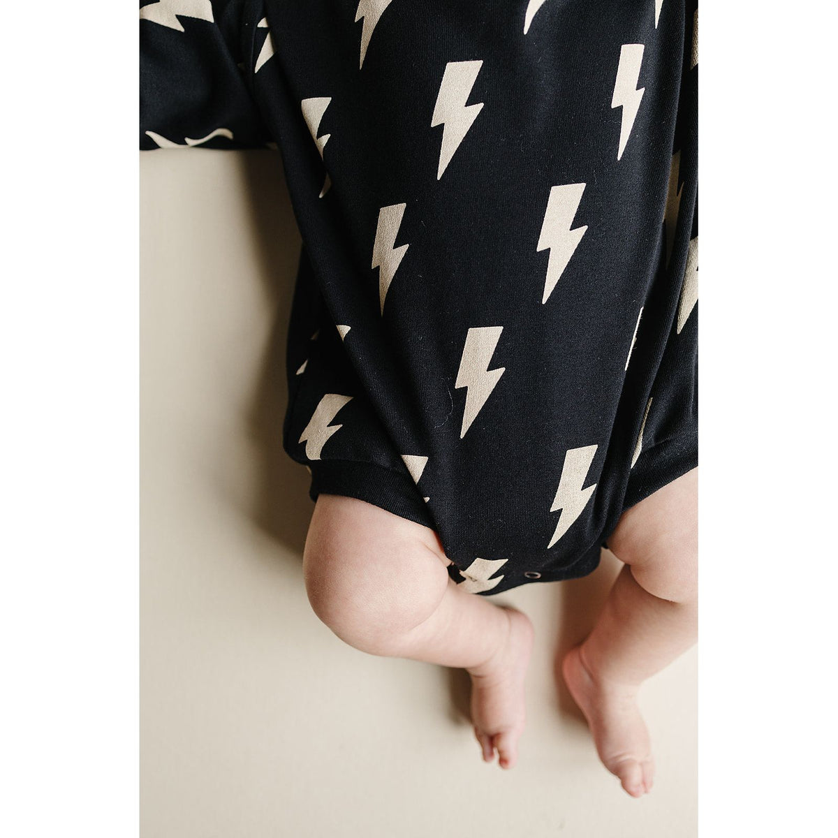 Hooded Bubble Romper  |  Black Bolts