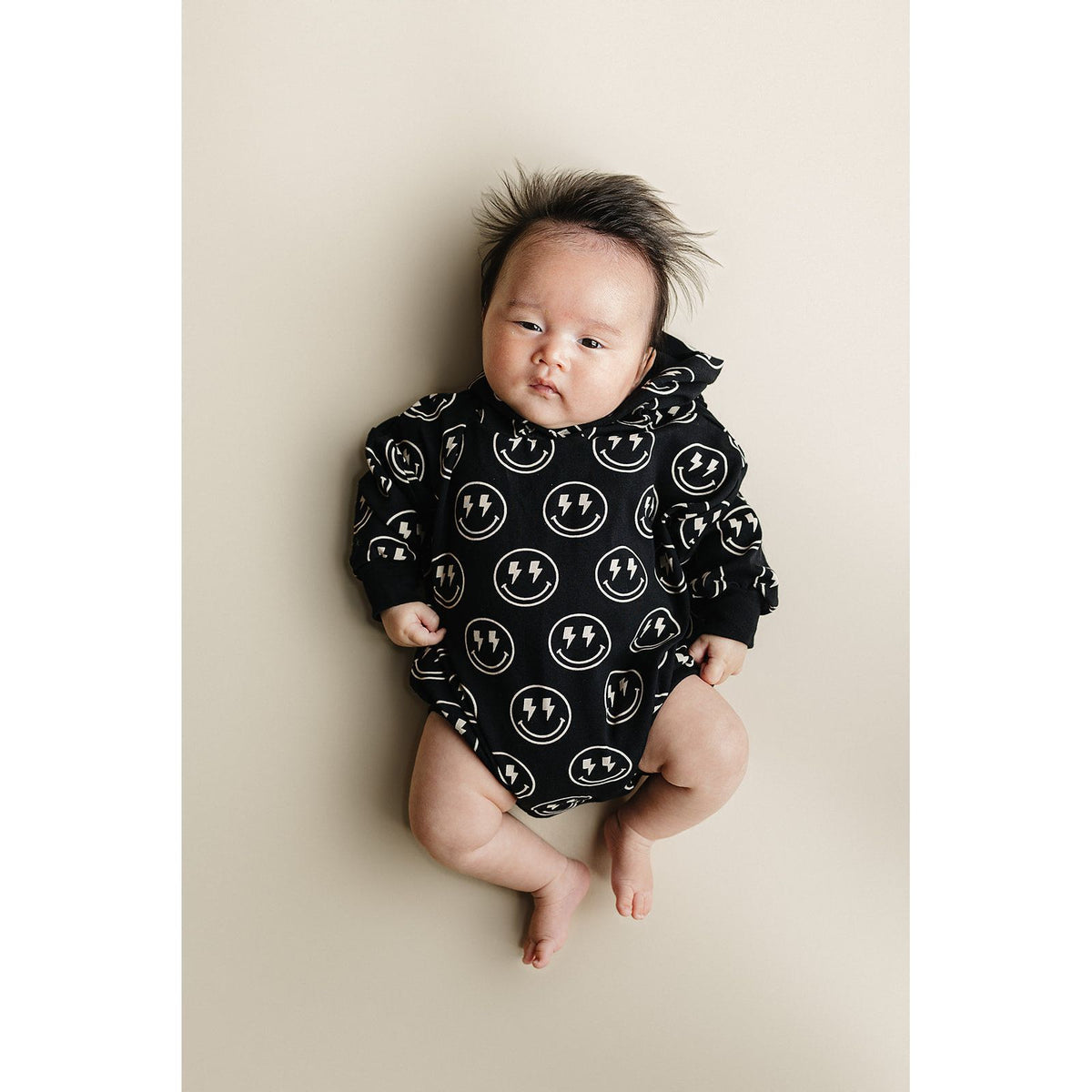 Hooded Bubble Romper  | Electric Smiley