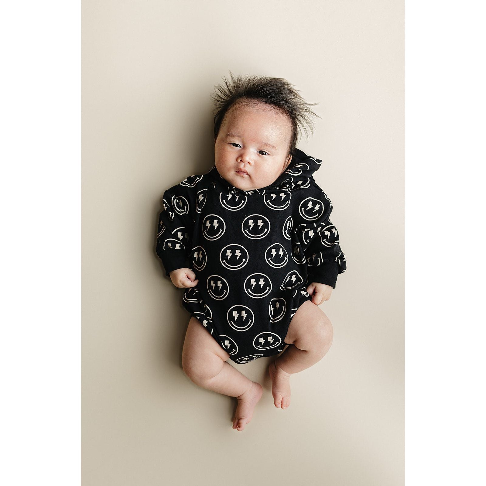 Hooded Bubble Romper  | Electric Smiley