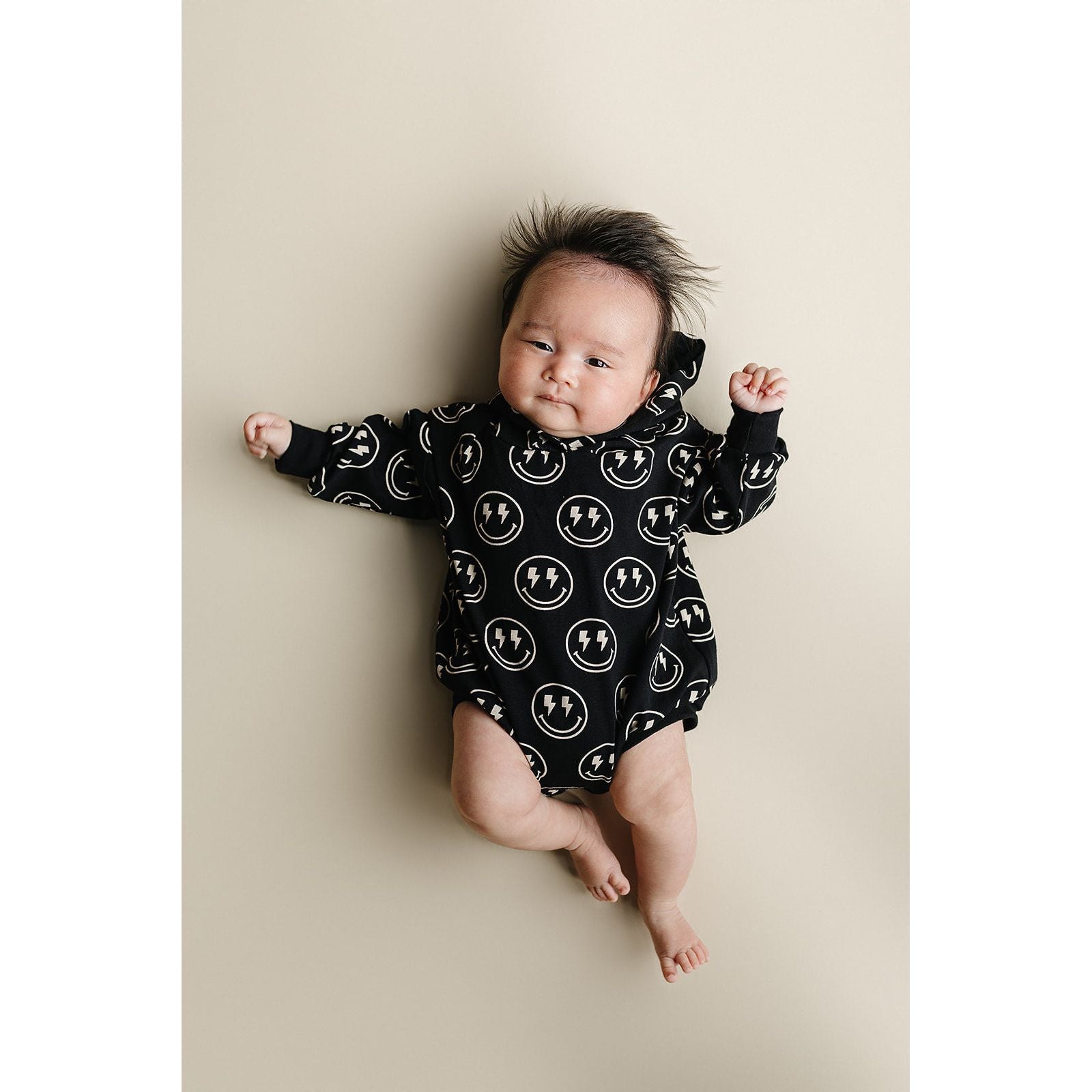 Hooded Bubble Romper  | Electric Smiley