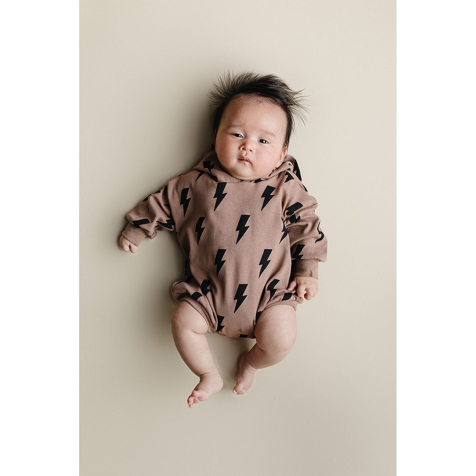 Hooded Bubble Romper  | Mocha Bolts