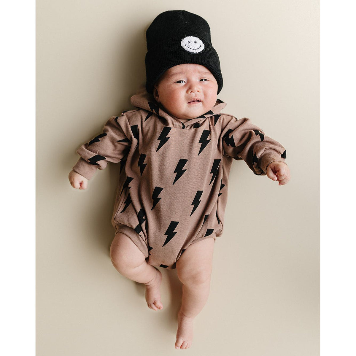 Hooded Bubble Romper  | Mocha Bolts