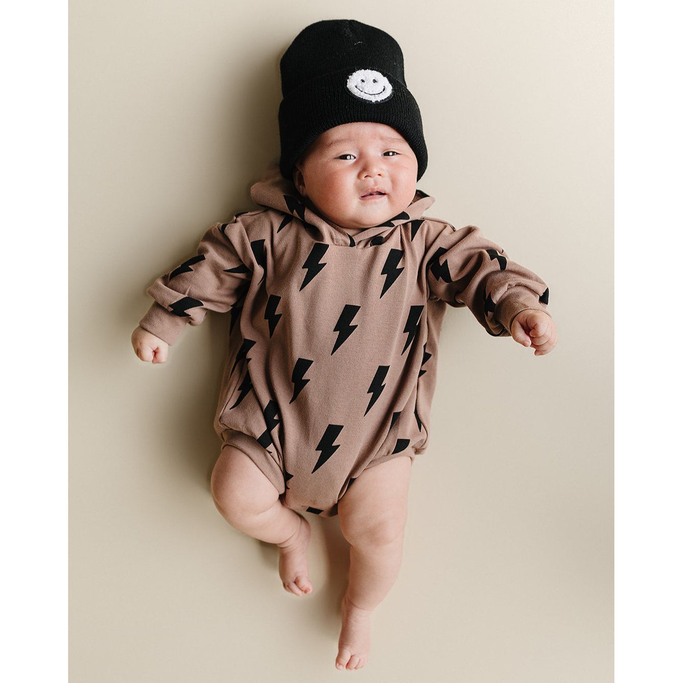Hooded Bubble Romper  | Mocha Bolts