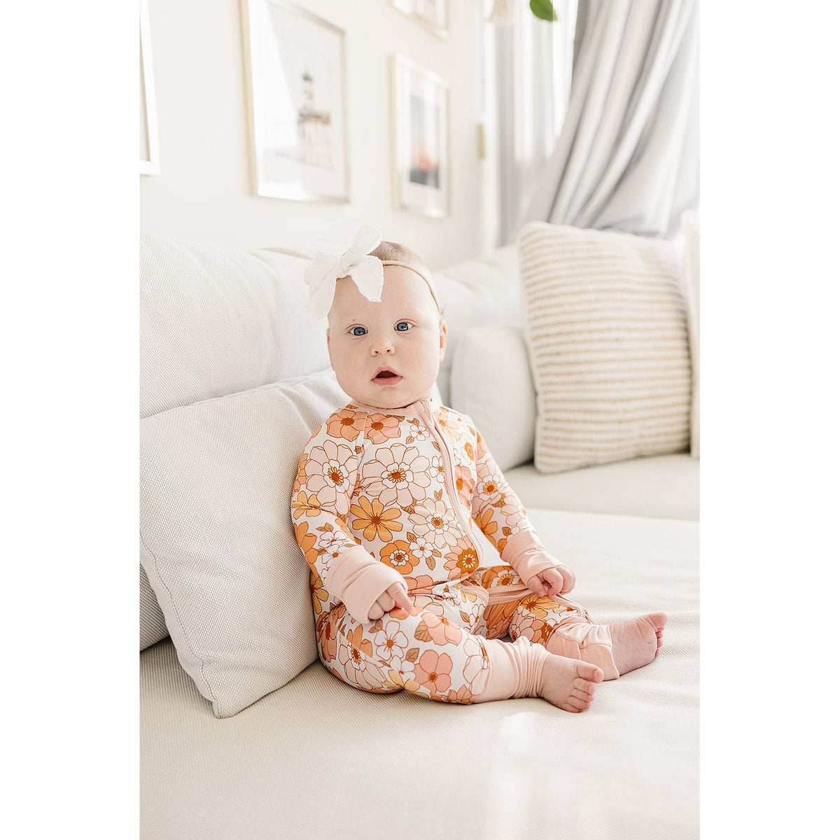 Bamboo Zip Romper |  Sweet Blossom