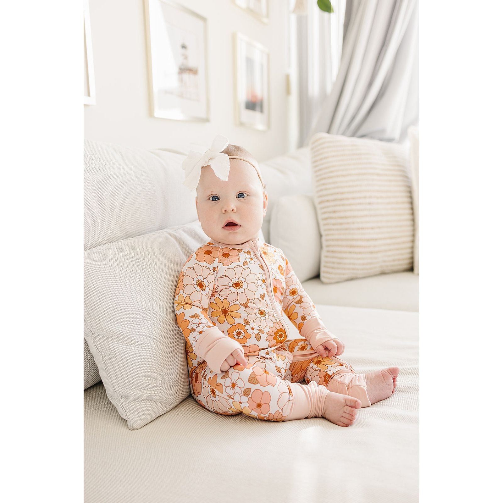 Bamboo Zip Romper |  Sweet Blossom