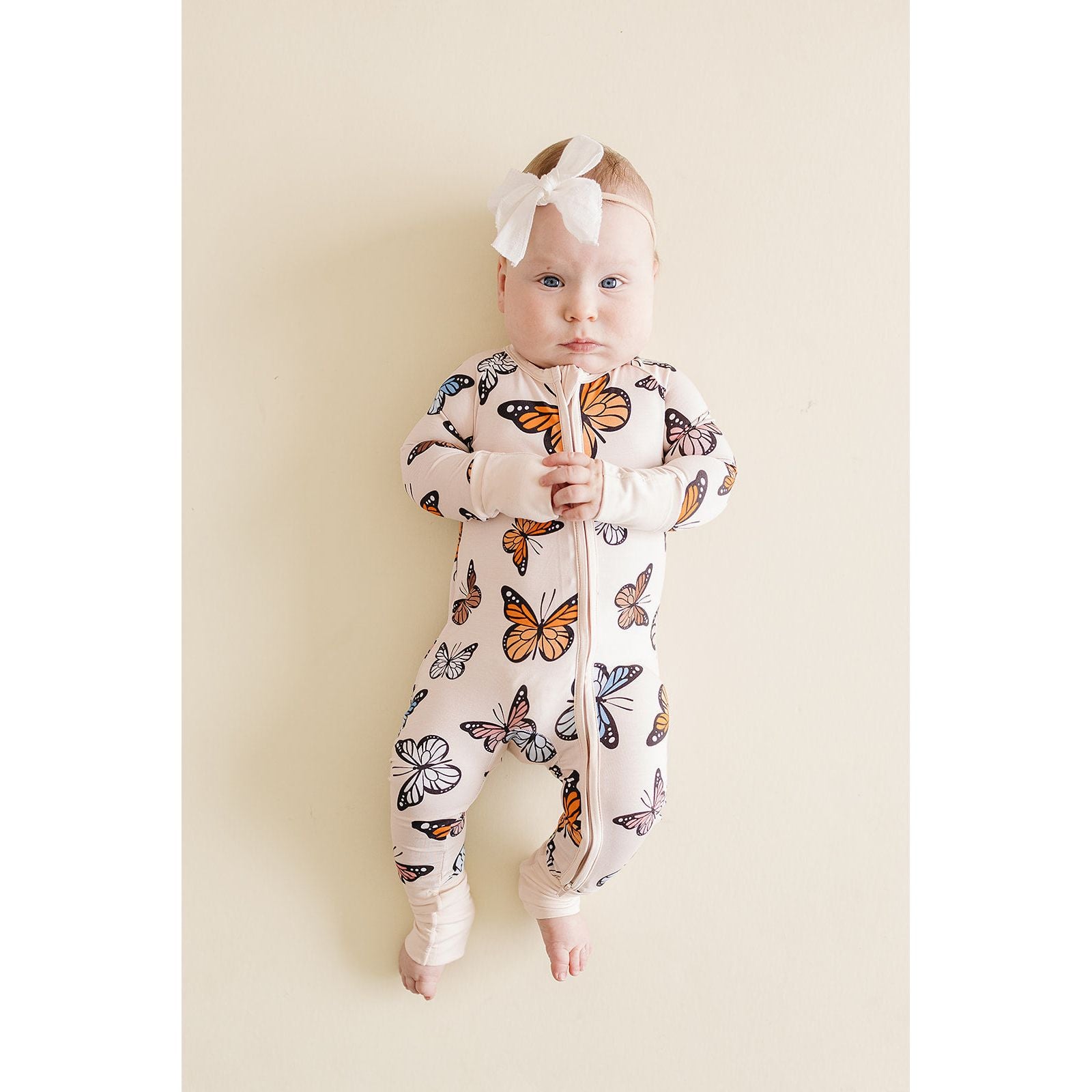 Bamboo Zip Romper | Butterflies