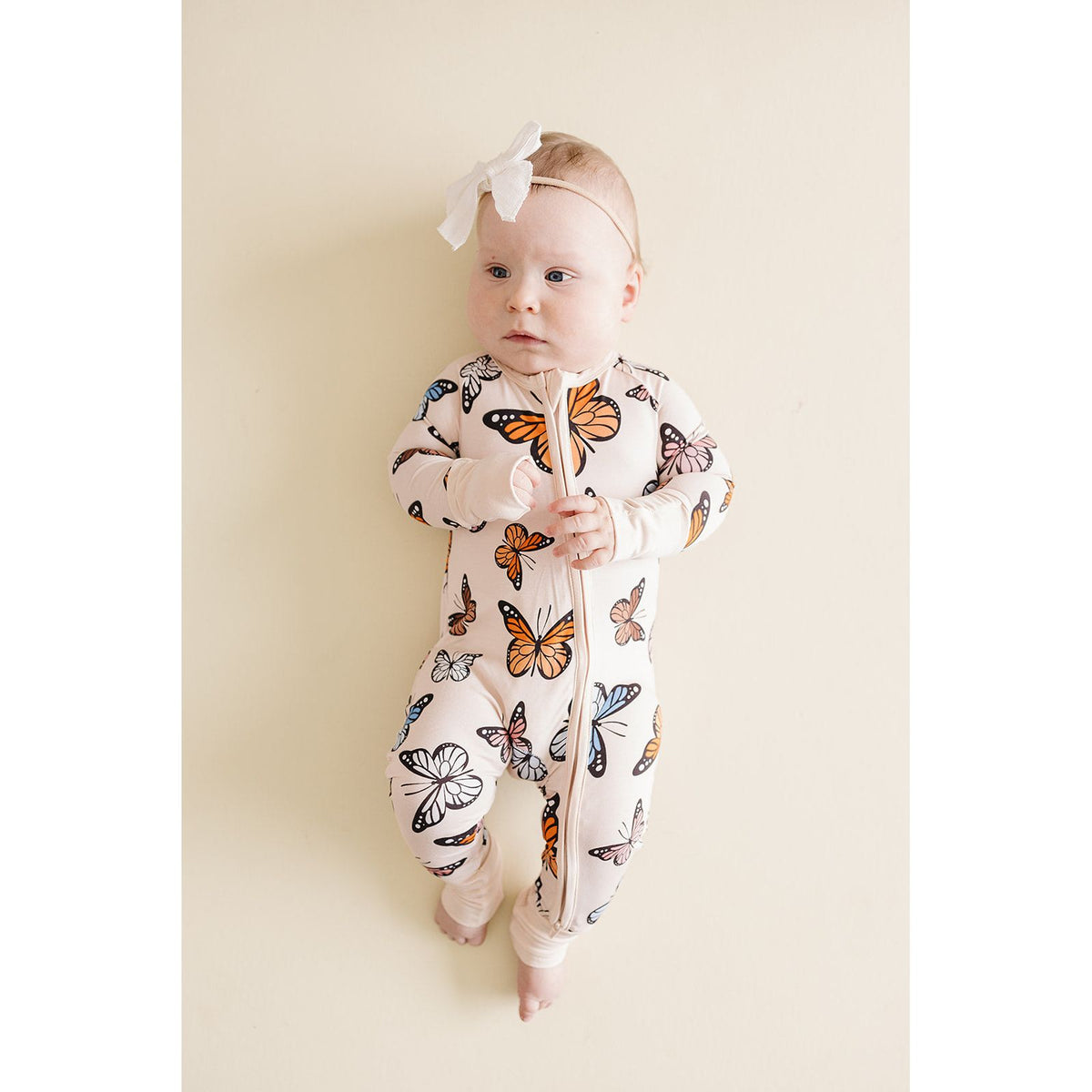 Bamboo Zip Romper | Butterflies