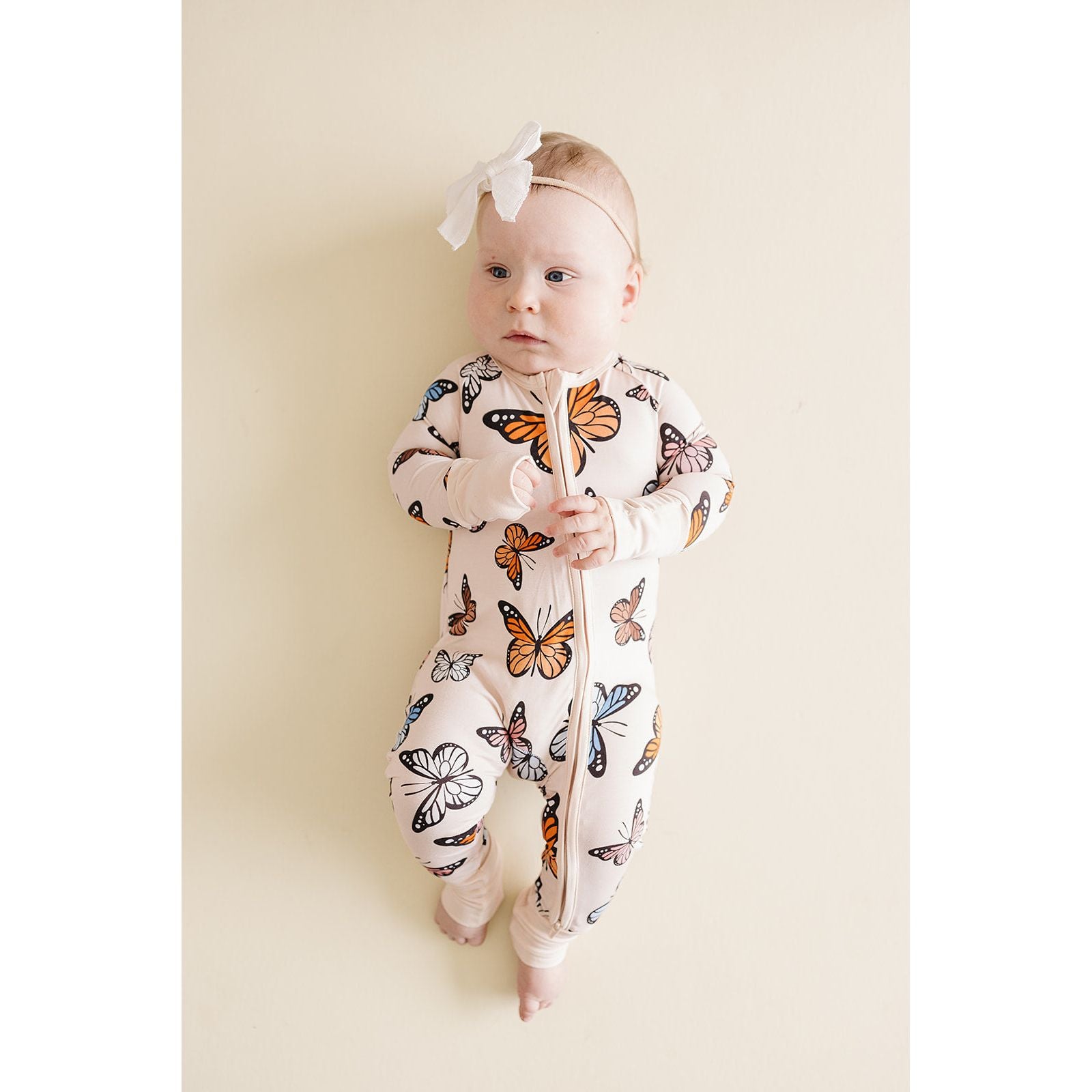 Bamboo Zip Romper | Butterflies