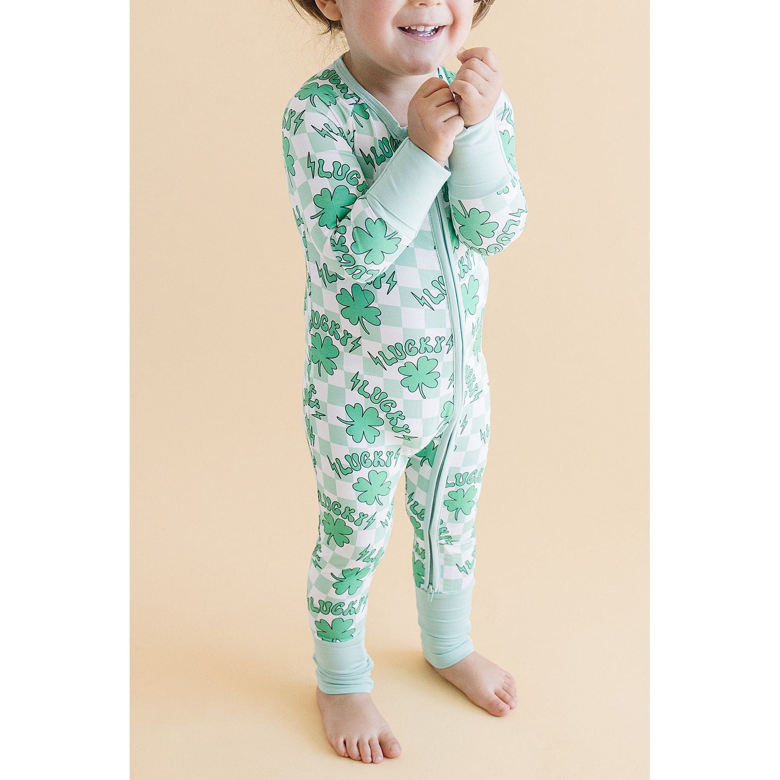 Bamboo Zip Romper | Lucky Shamrock
