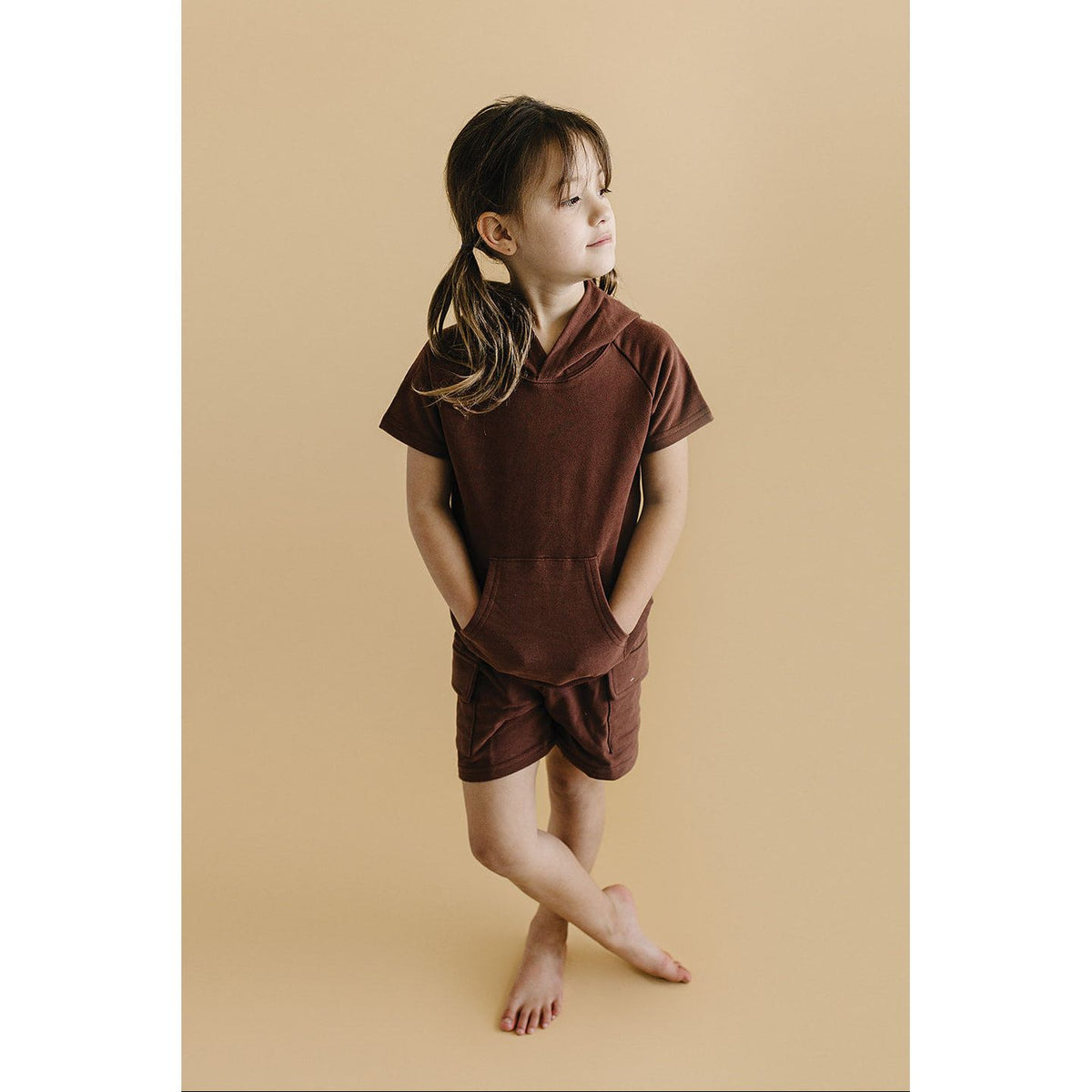 Terry Cargo Shorts Set | Chocolate