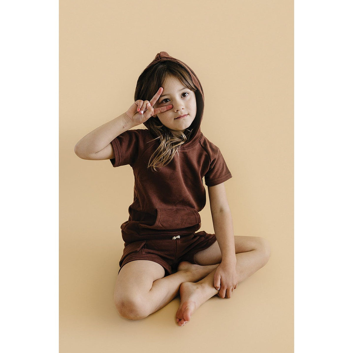 Terry Cargo Shorts Set | Chocolate