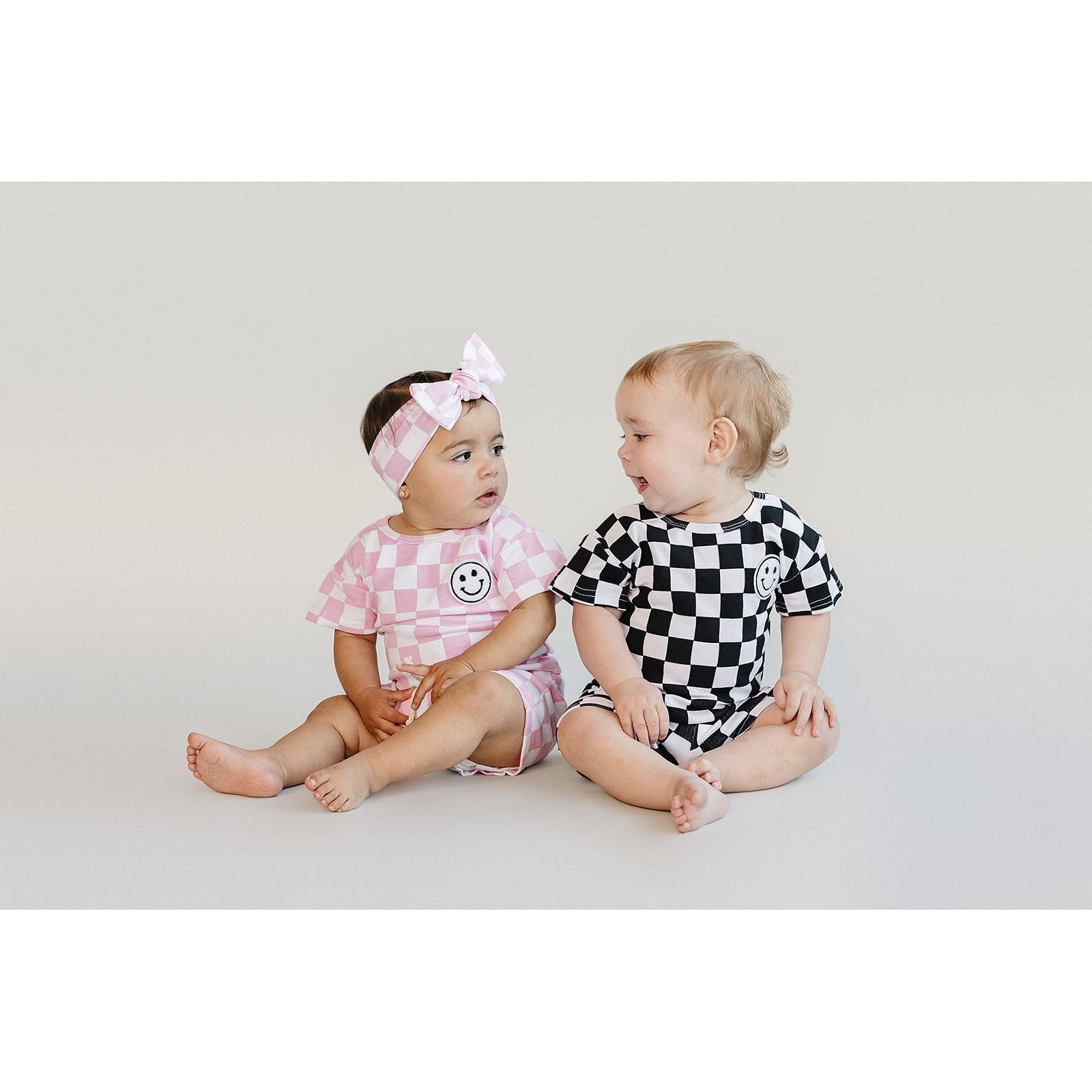 Checkered Shorts Set | Pink