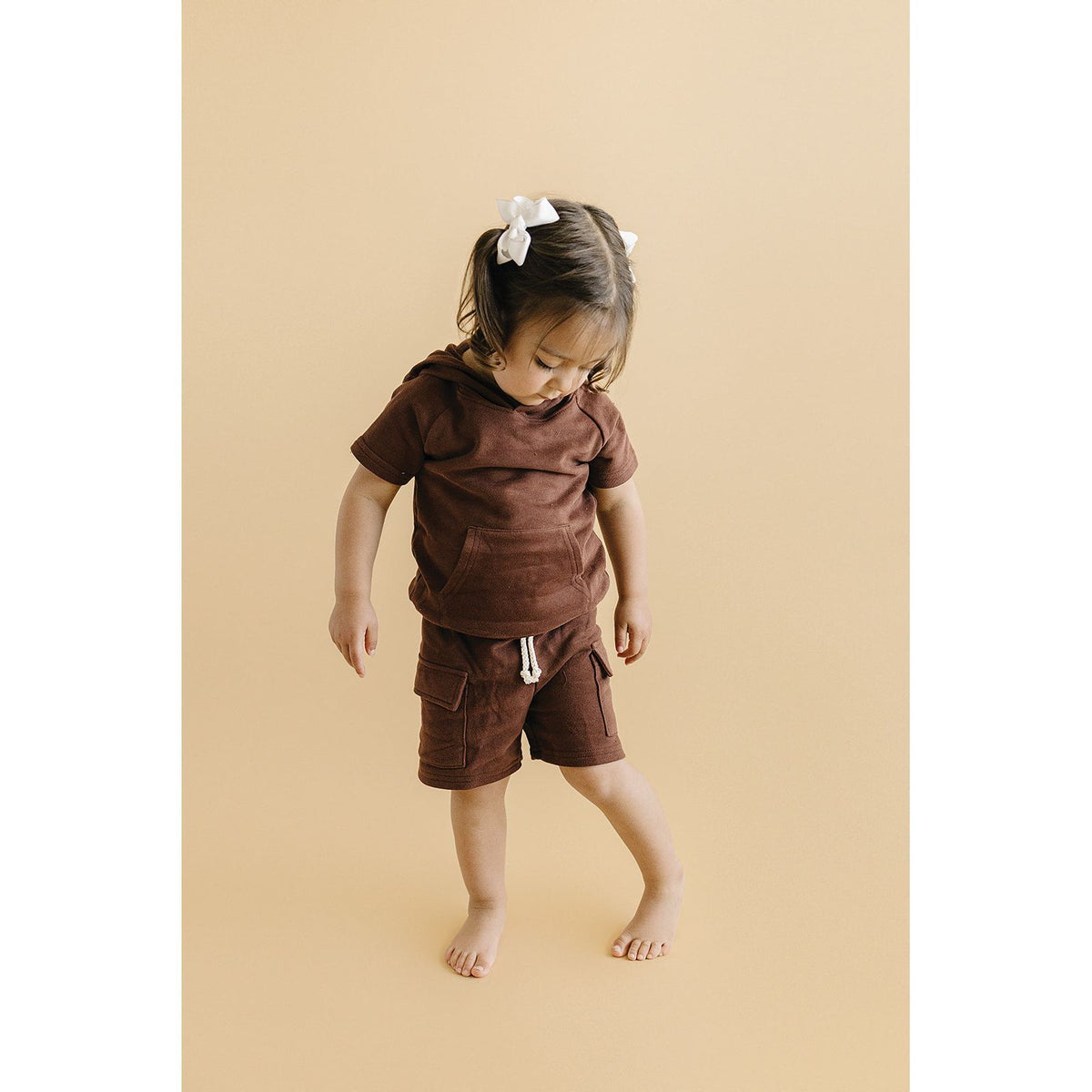 Terry Cargo Shorts Set | Chocolate
